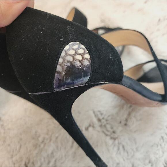 ALEXANDRE BIRMAN BLAC SUEDE ANIMAL PRINT STRAPPY HEEL SIZE 37 6.5/7 - Picture 6 of 9